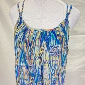 Bisou Bisou Blue and Yellow Patterned Camisole